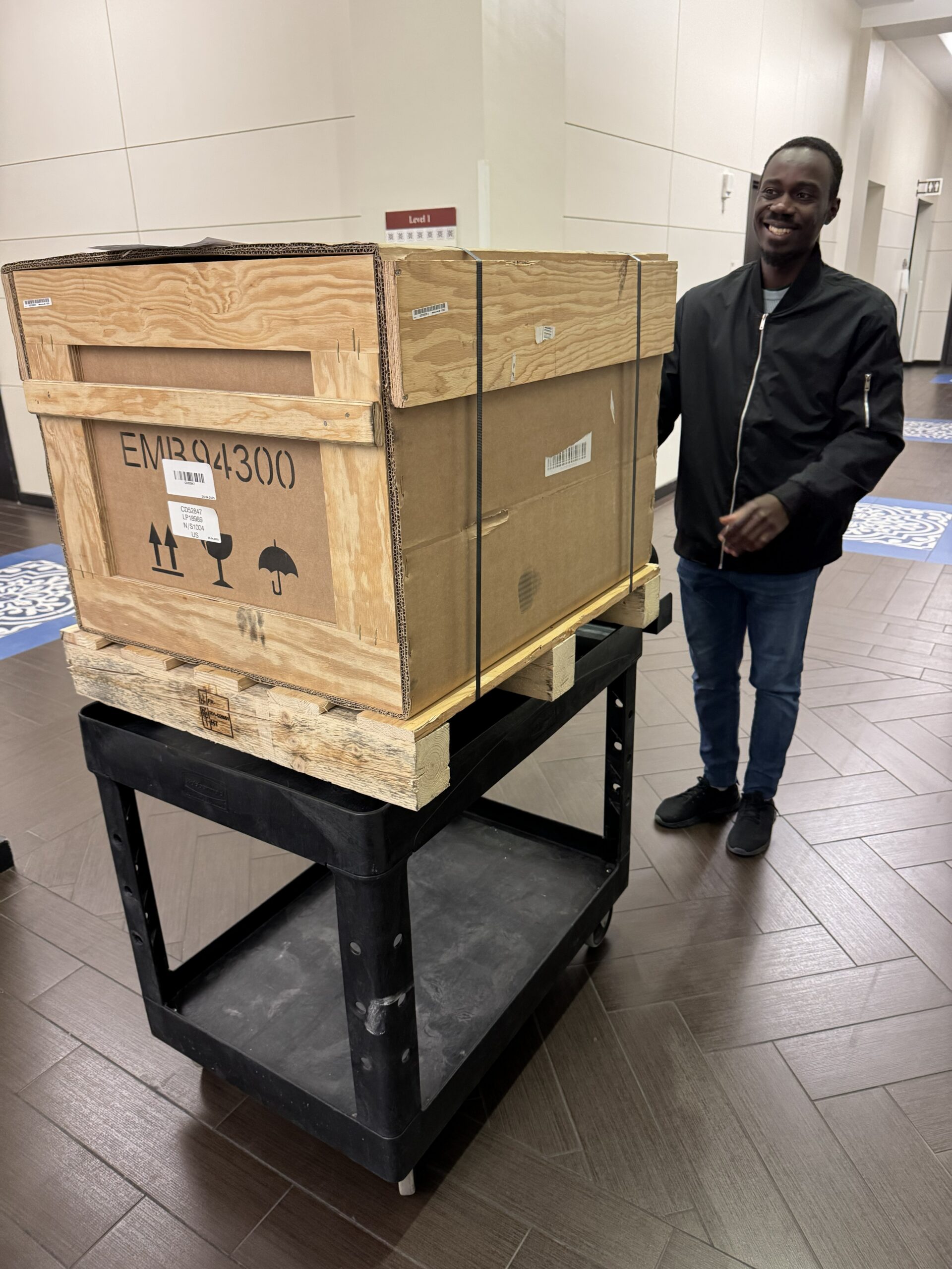 Agyei joined my group and he is excited about the new toy! Welcome Agyei.